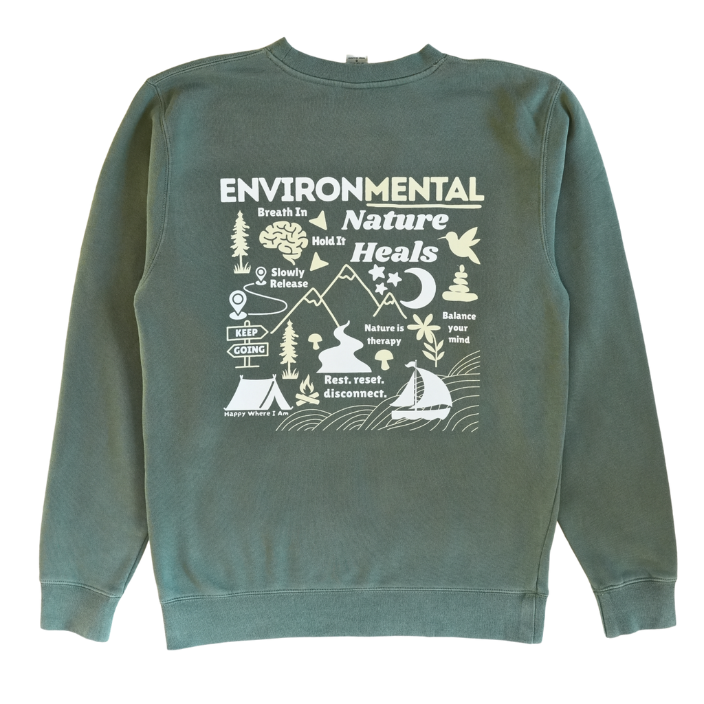Nature heals Crewneck - Alpine green