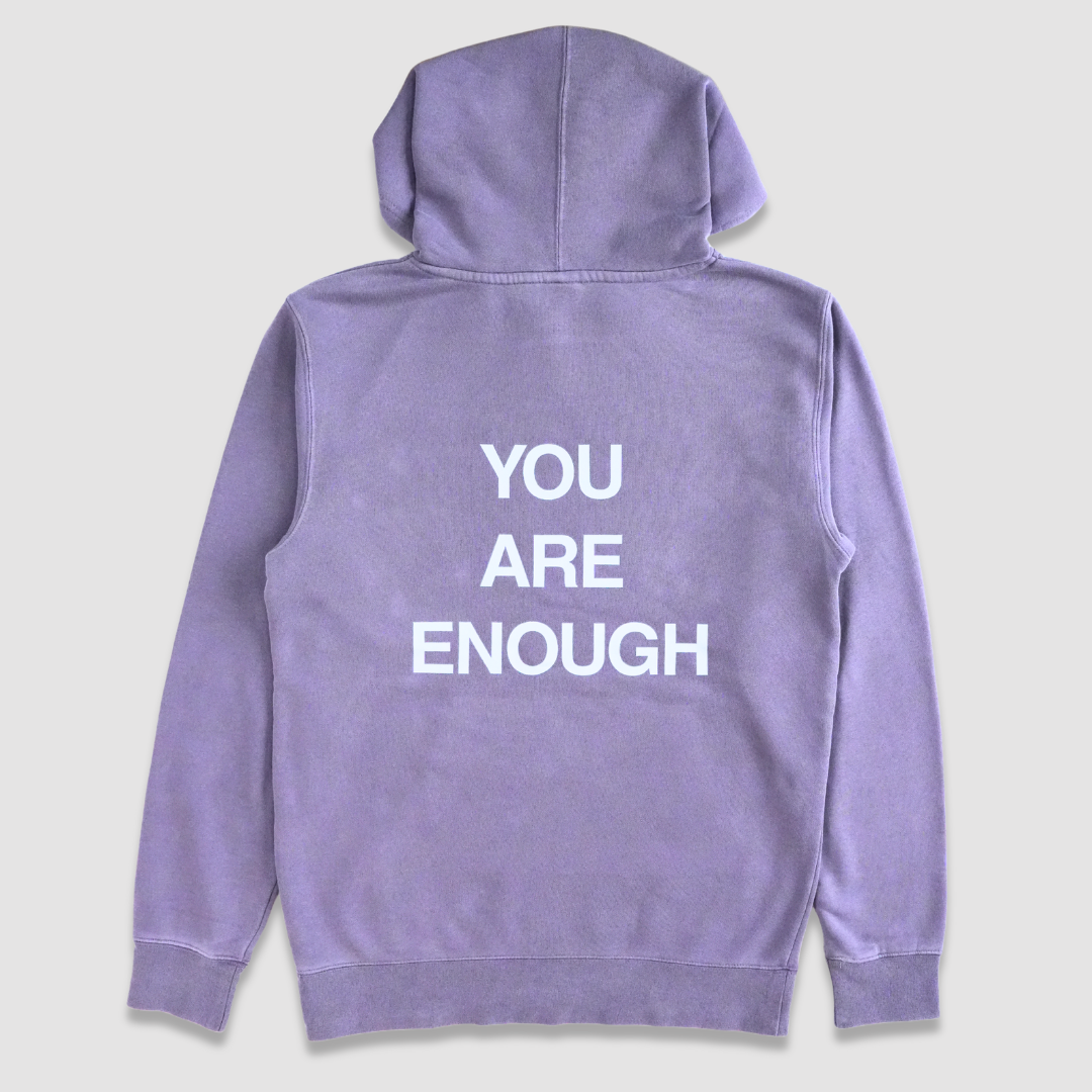 You Are Enough Hoodie-Plum