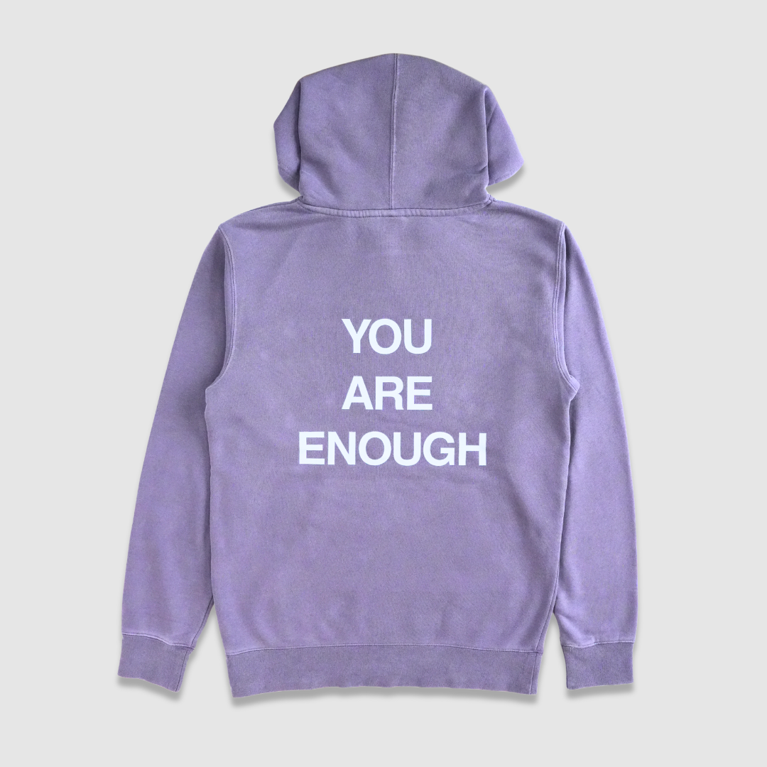 You Are Enough Hoodie-Plum
