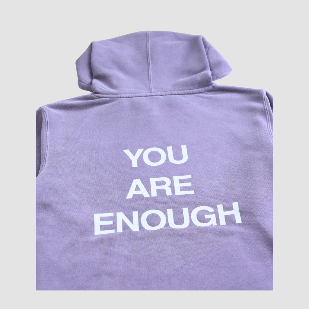 You Are Enough Hoodie-Plum