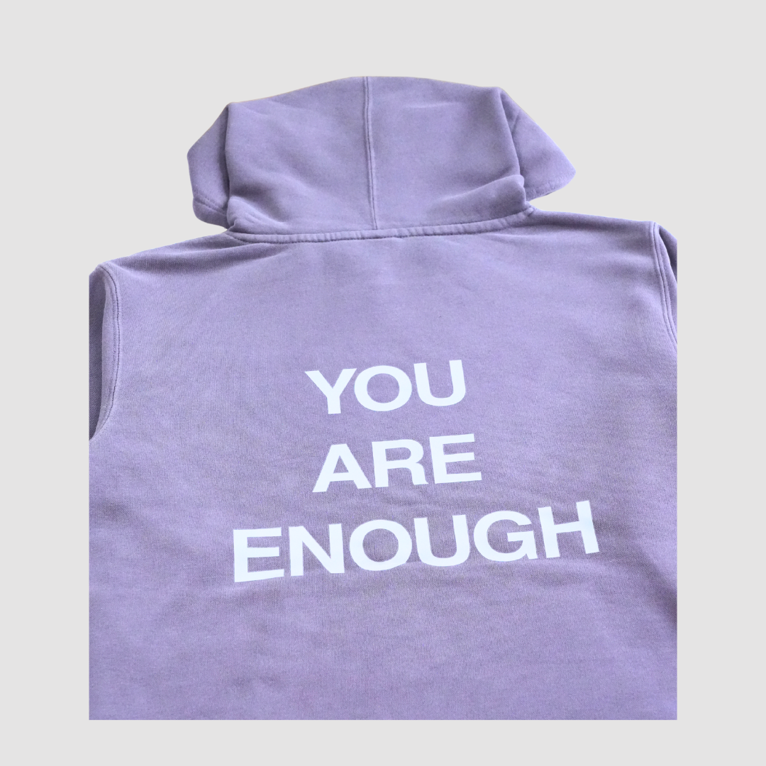 You Are Enough Hoodie-Plum