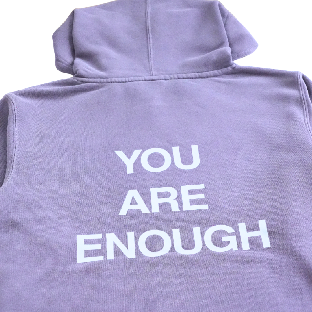 You Are Enough Hoodie-Plum