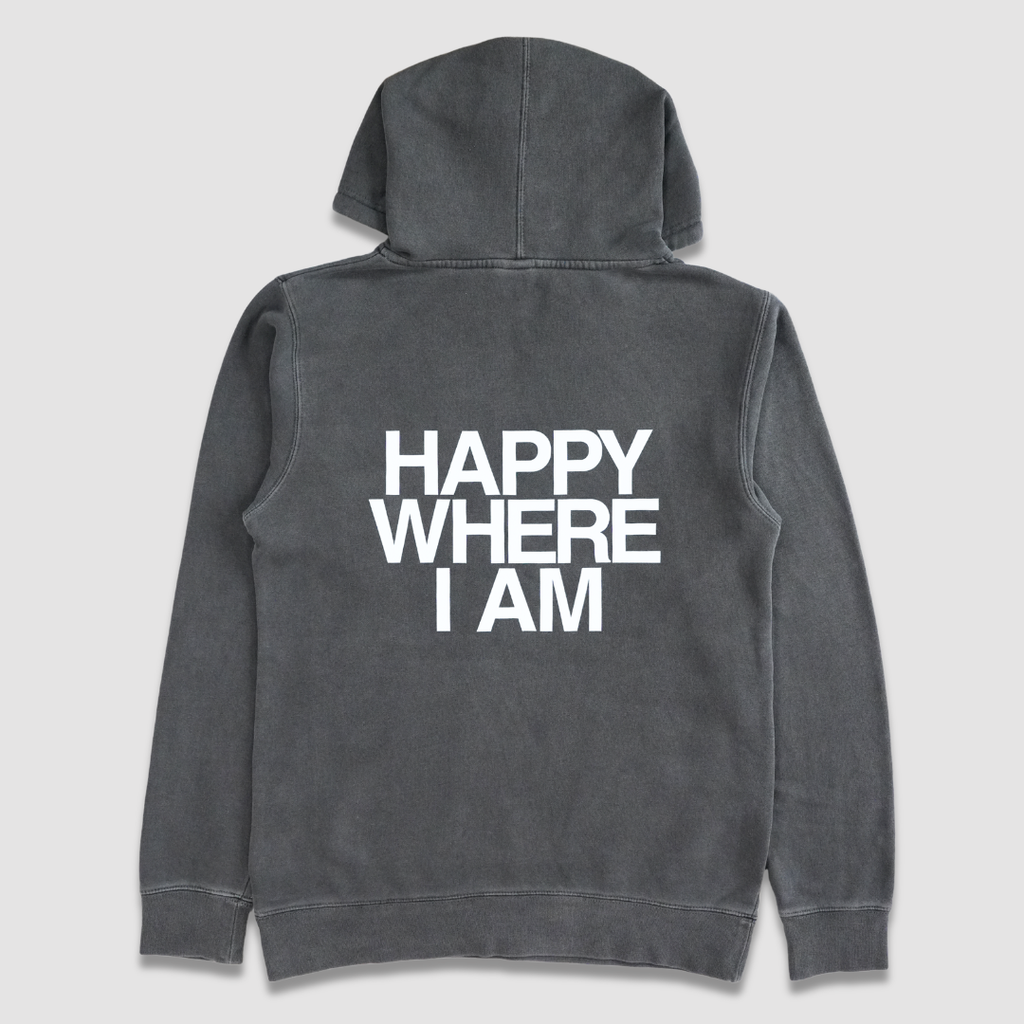 Happy Where I Am Hoodie-Pepper